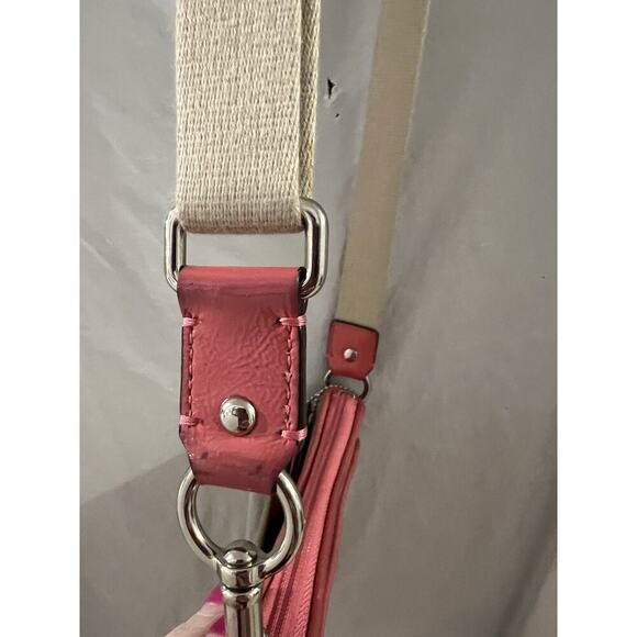 Coach Pink Tan Crossbody Bag Some Stains As Is 7.5 X9 - Picture 5 of 16